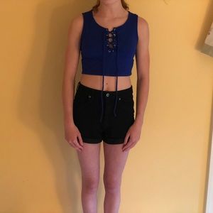Front lace up crop top
